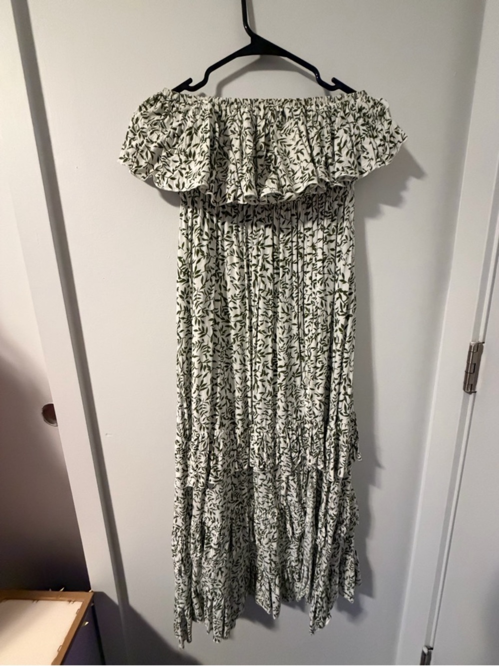 White And Green Dress
